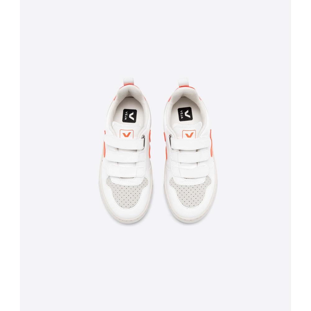 Kids' Veja V-10 CWL Sneakers White/Orange | SG 858DFM